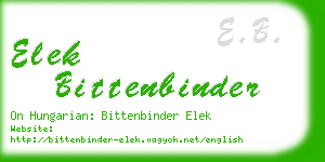 elek bittenbinder business card